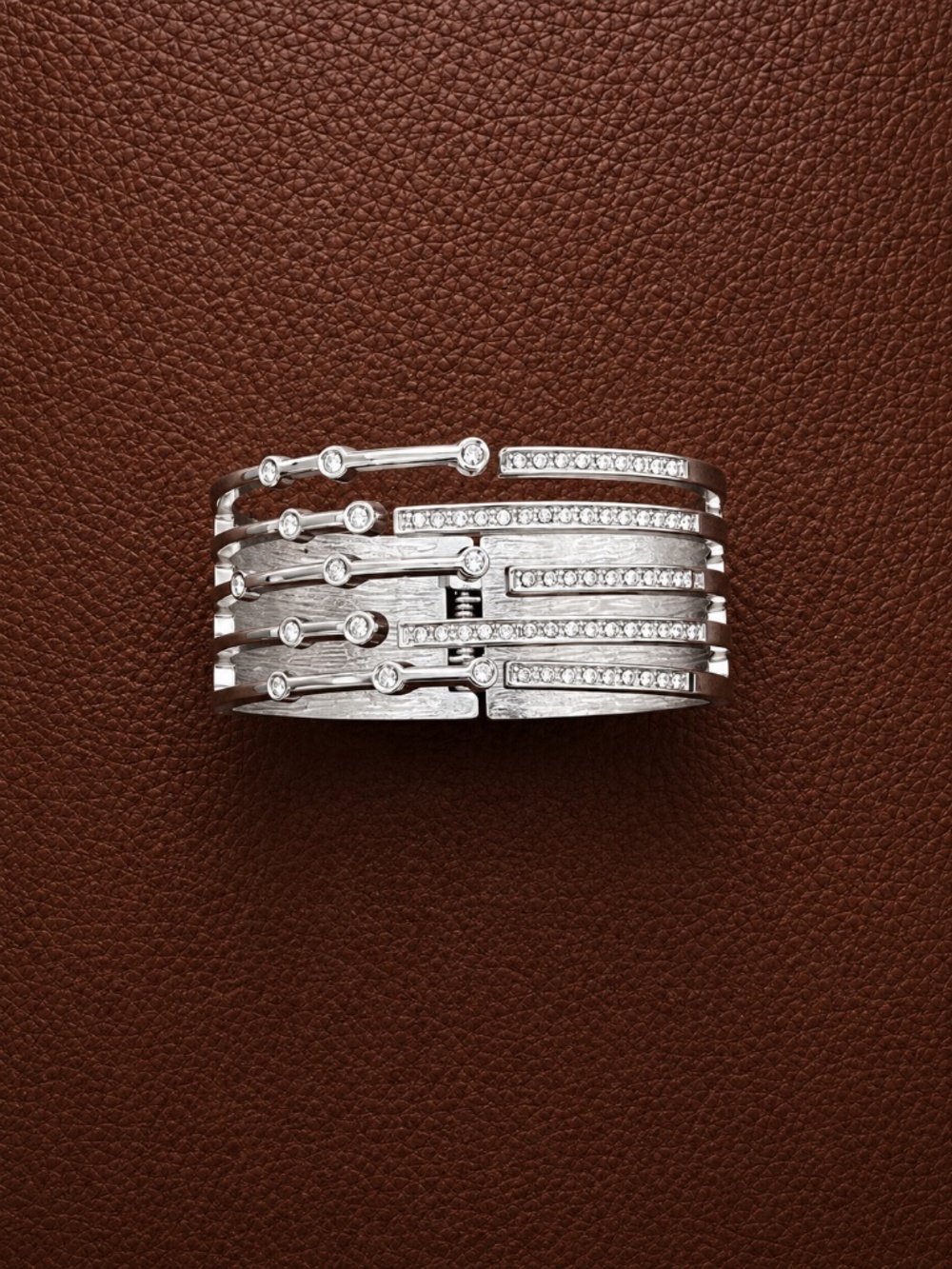 Silver-Tone Hinged Bangle Bracelet